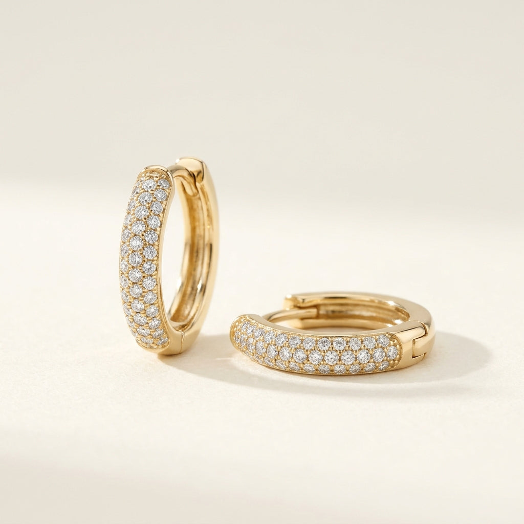 Lab Diamond Pavé Huggie Hoops