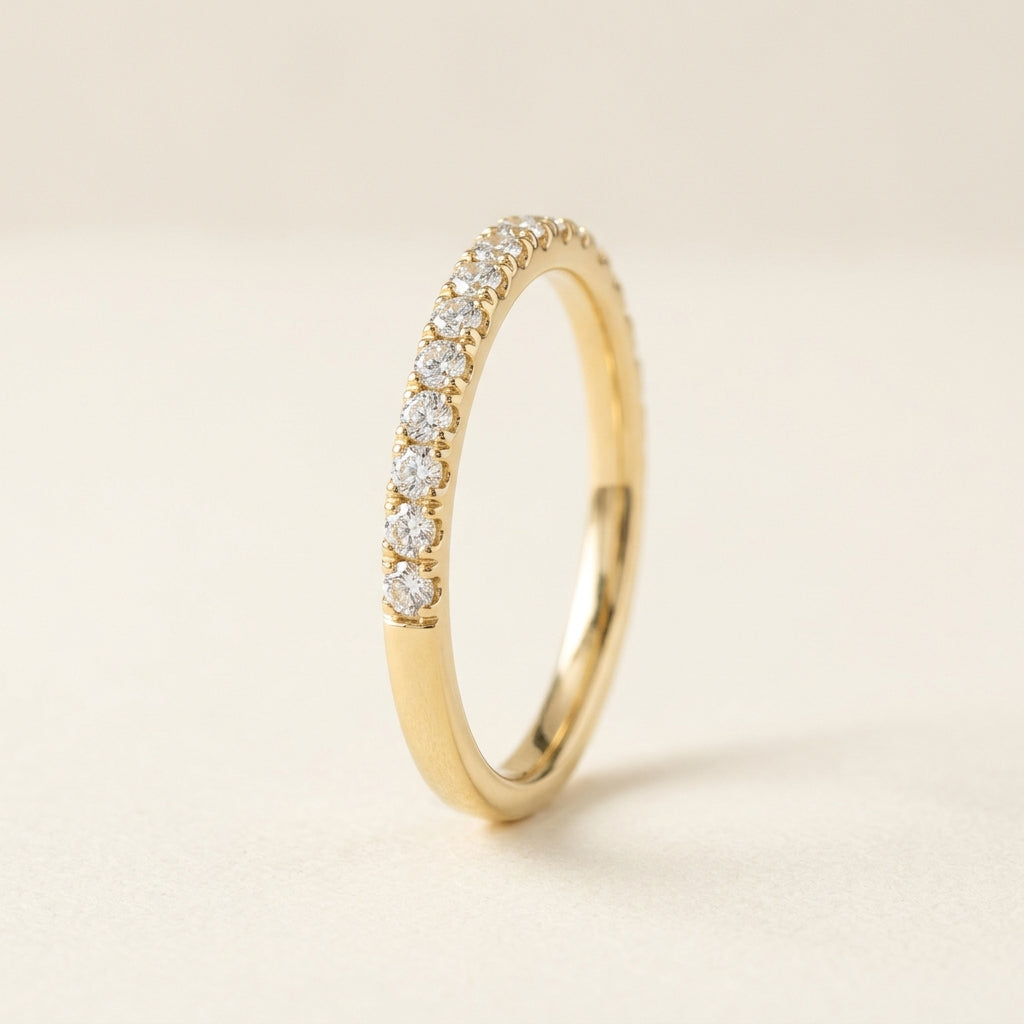 Lab-grown diamond half-eternity pavé band