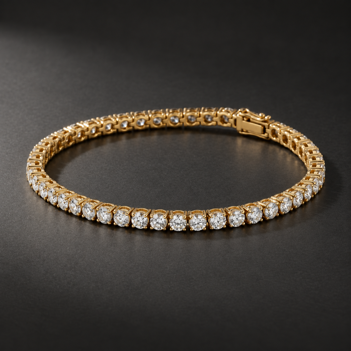 2 ct Lab Diamond Featherline Tennis Bracelet — AI-assisted graphite editorial visualization. Based on the original product image.
