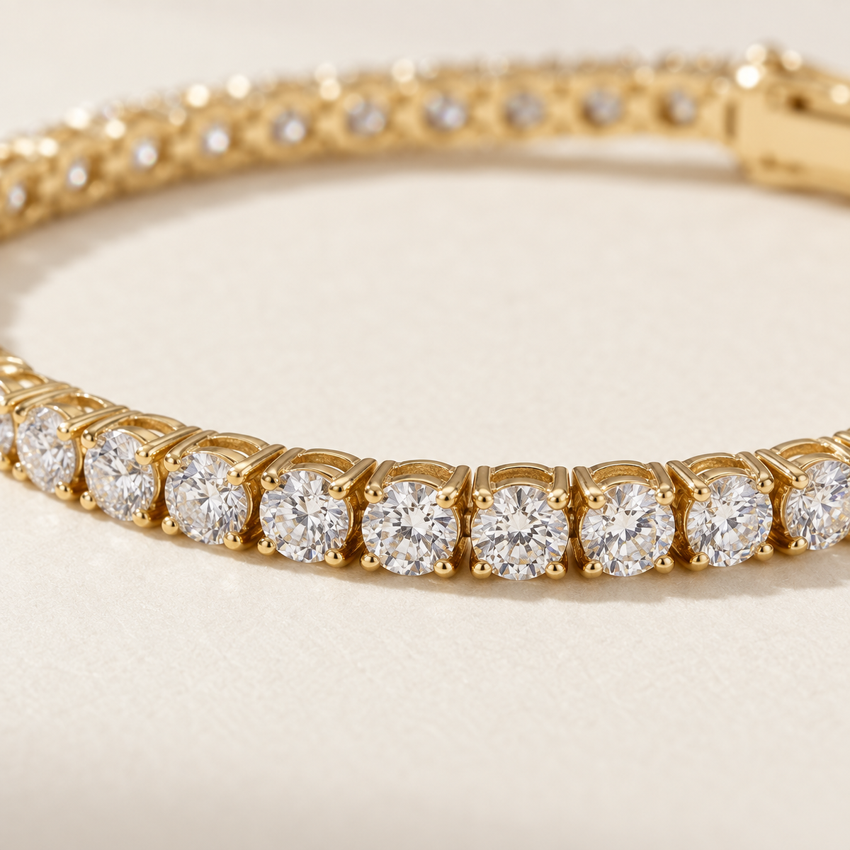2 ct Lab Diamond Featherline Tennis Bracelet — AI-assisted macro detail visualization. Based on the original product image.