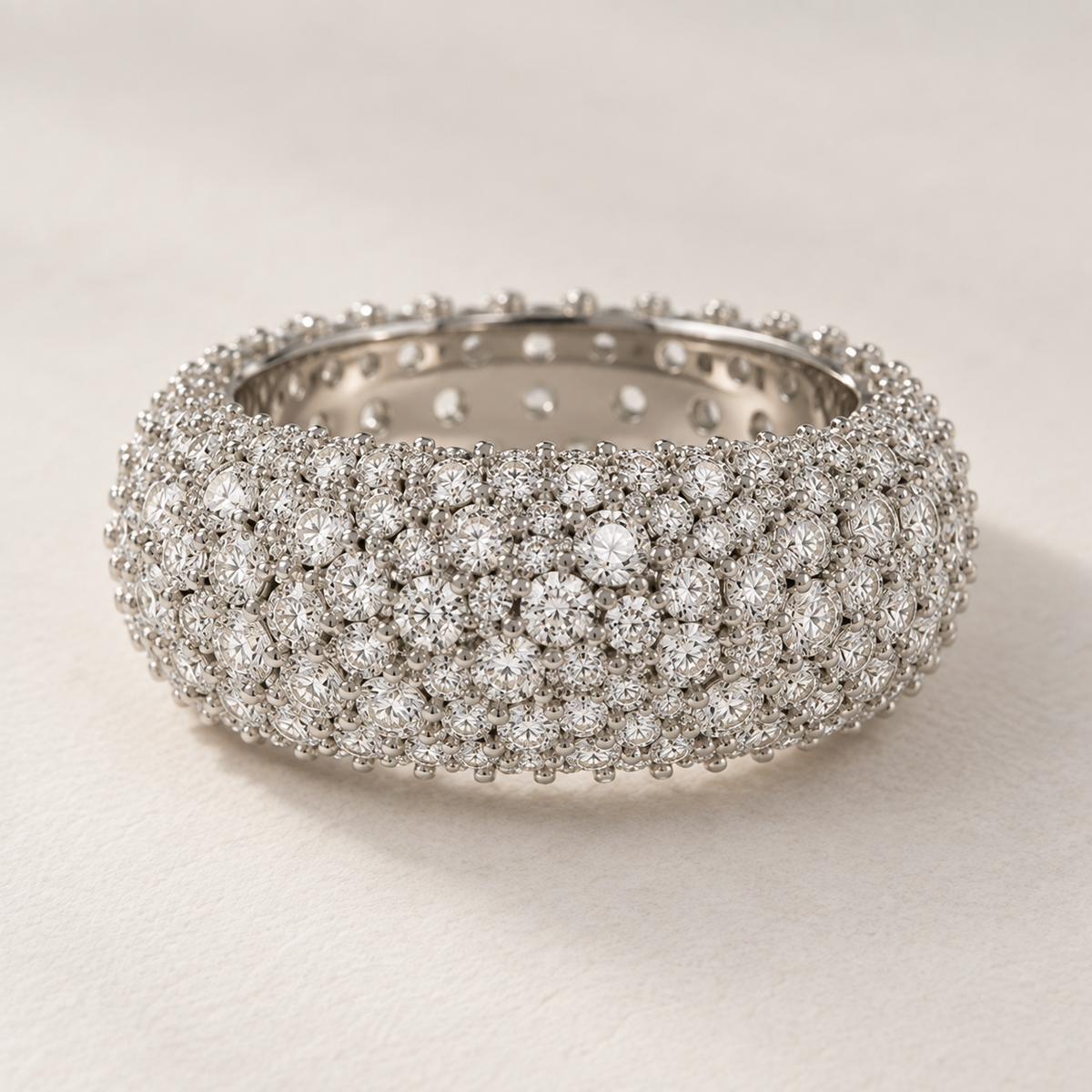 Constellation Pavé Lab Diamond Cocktail Ring in white gold, front view