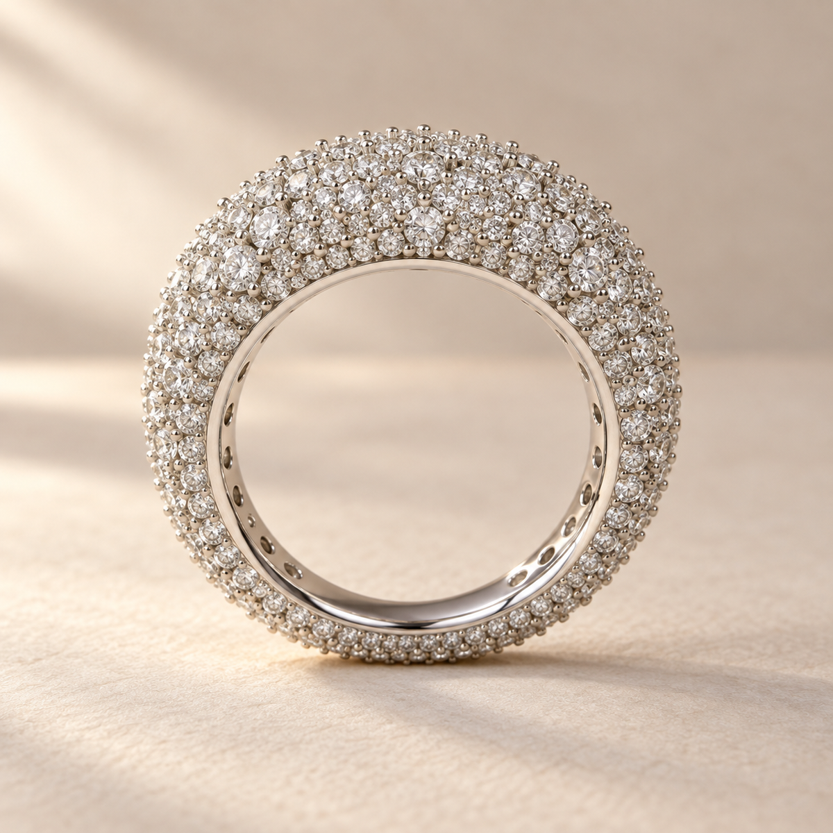 Constellation Pavé Lab Diamond Cocktail Ring in white gold, side profile