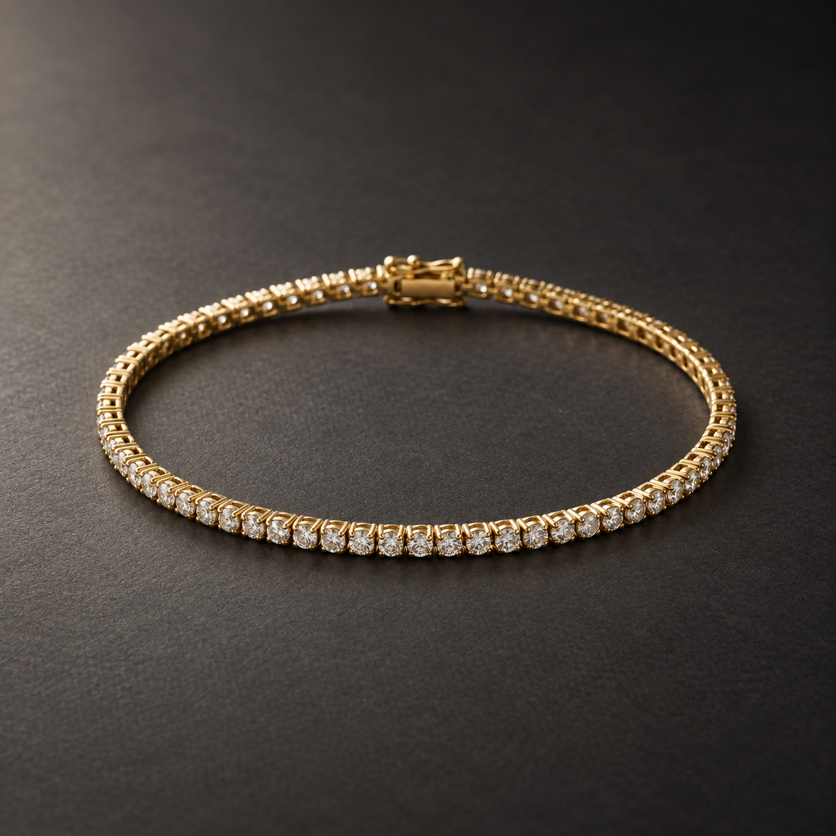 1 ct Lab Diamond Petite Tennis Bracelet — AI-assisted graphite editorial visualization. Based on the original product image.